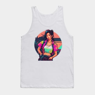 Chroma Couture Color Pop Cyberpunk Woman Tank Top